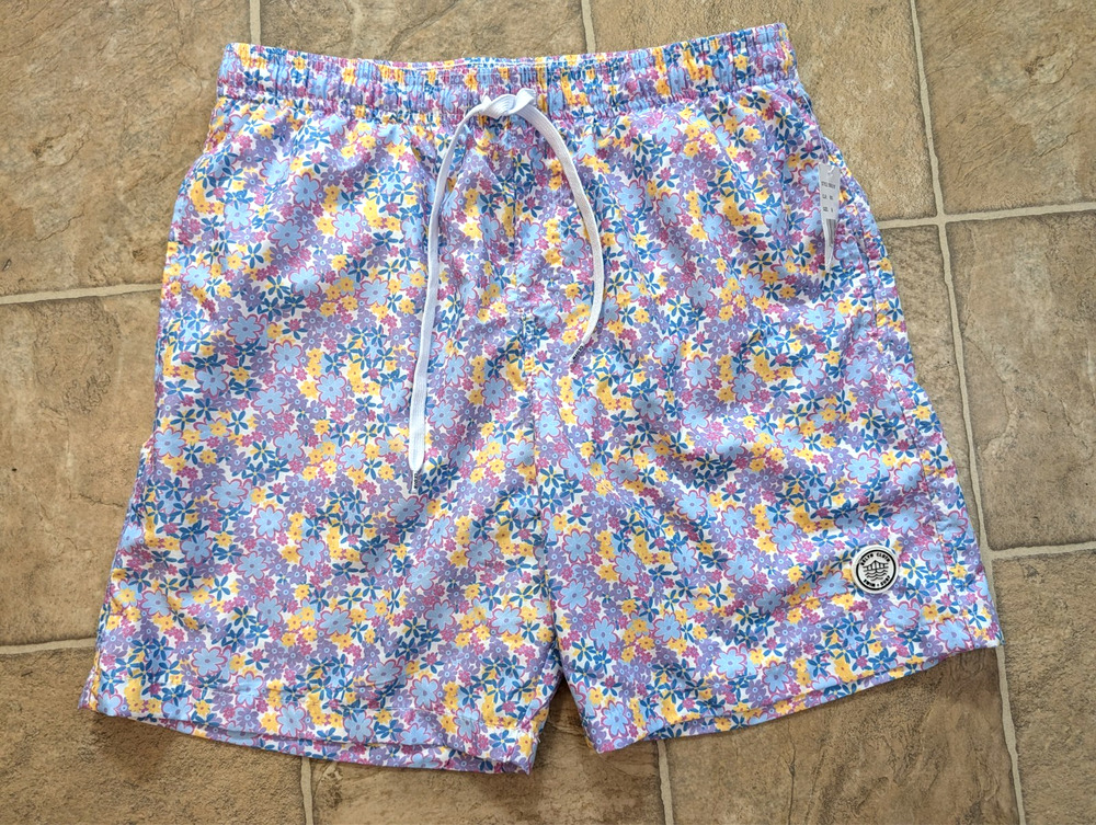 Brooklyn Cloth sz M Volley Swim Trunk shorts mesh lined floral print 1458